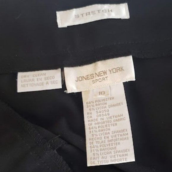 Jones New York Sport Black Stretch Pants w/ side zipper, SZ 10 - Picture 8 of 10